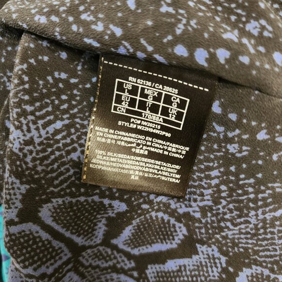 Guess Top Women's Large Blue Green Animal Cheetah Alligator Print Flowy Light - Picture 5 of 9